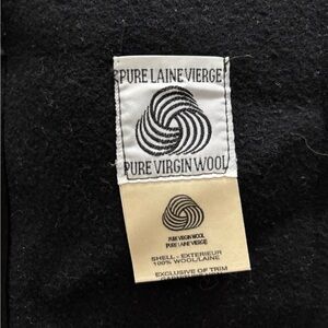 100% Oversized Black Wool Coat - unisex XL